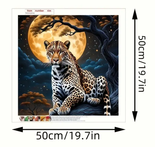 Diamond Painting Leoparden-Nachtlandschaft